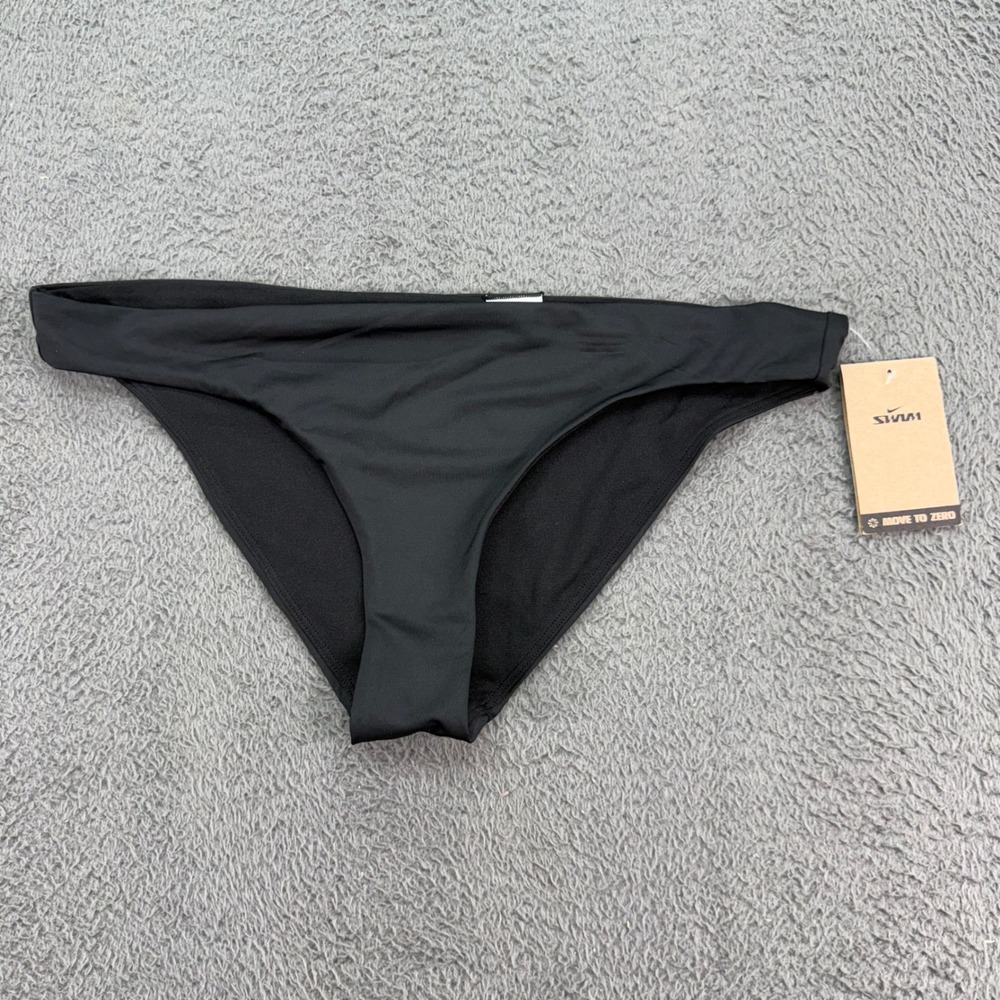 Nike Bikini Bottom Women XL Black NESSF247-001 Swimwear Move To Zero‎